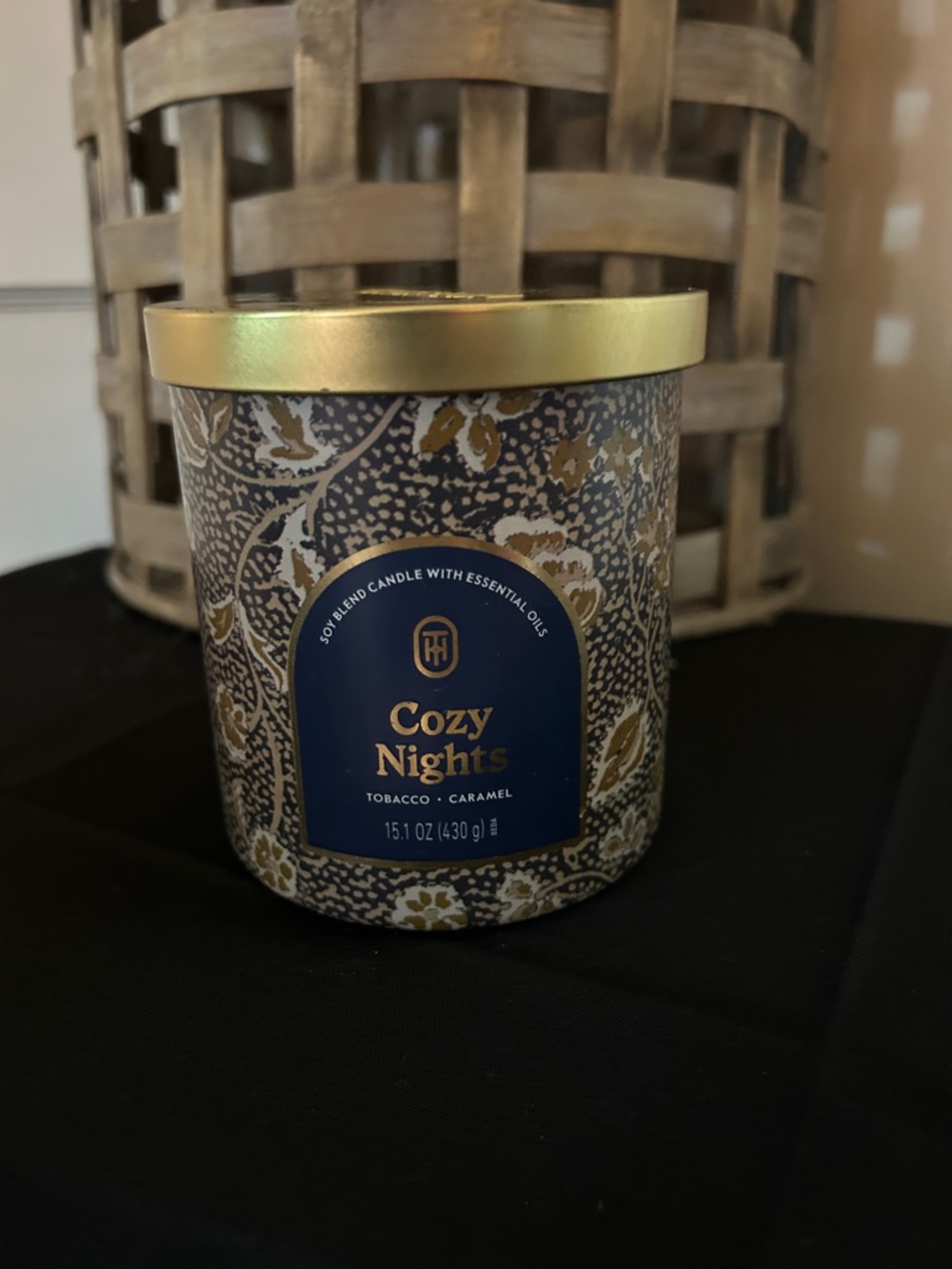 Threshold Cozy Nights Candle - Navy & Gold Tin